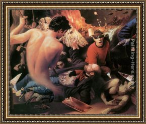 Luis Framed Paintings - The Eve [detail center] by Luis Jose Estremadoyro